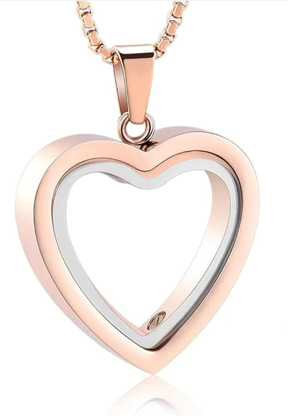Heartfelt Remembrance: Stainless Steel Heart-Shaped Cremation Pendant - TrendoraX