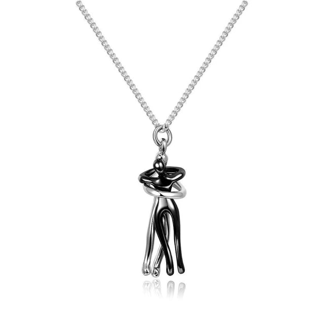 Couple Hugging Pendant Necklace - TrendoraX