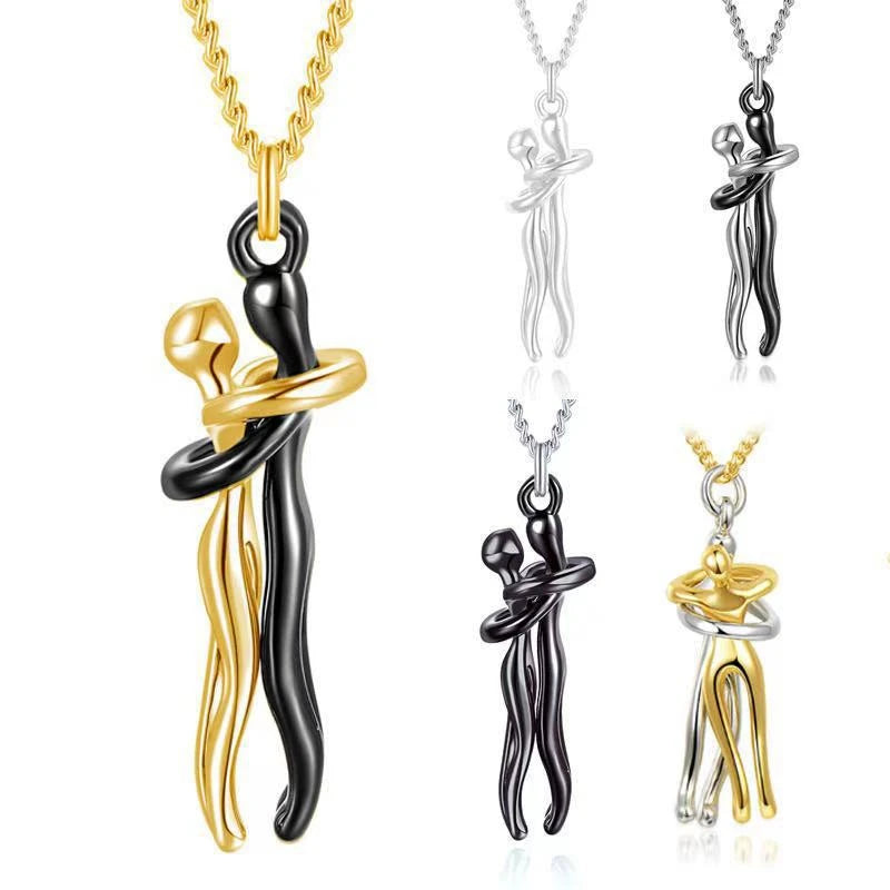 Couple Hugging Pendant Necklace - TrendoraX