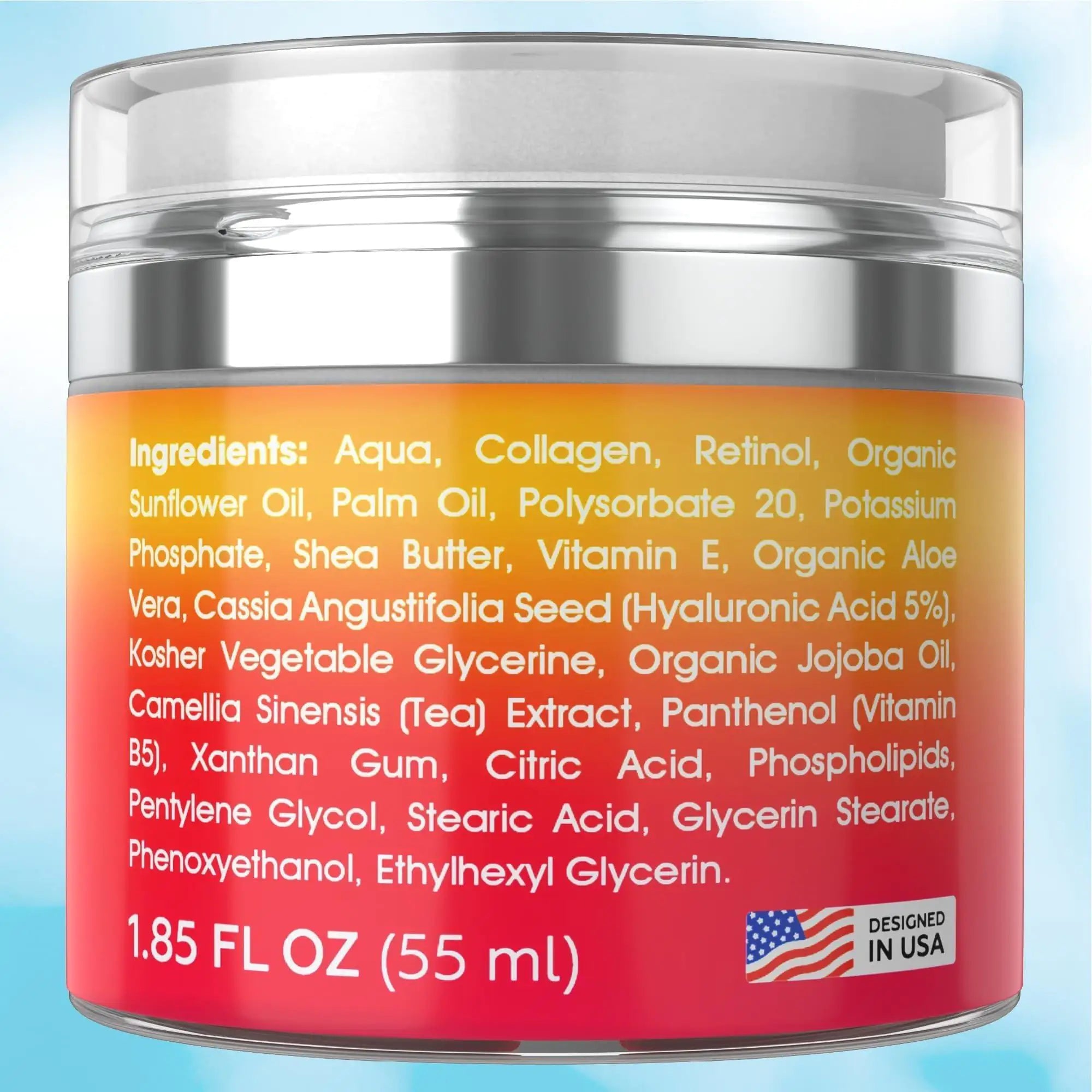 Retinol Cream for Face   Collagen and Retinol Moisturizer with Hyaluronic Acid - TrendoraX