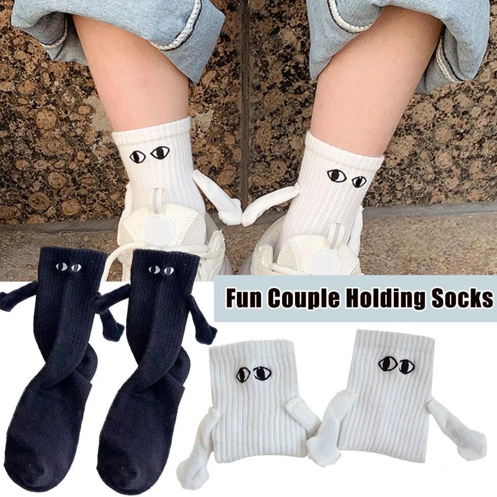 Magnetic Holding Hands Couple Socks - TrendoraX