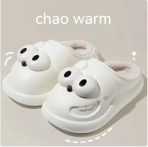 Cotton Slippers Big Eye Dog Cartoon Indoor Platform - TrendoraX
