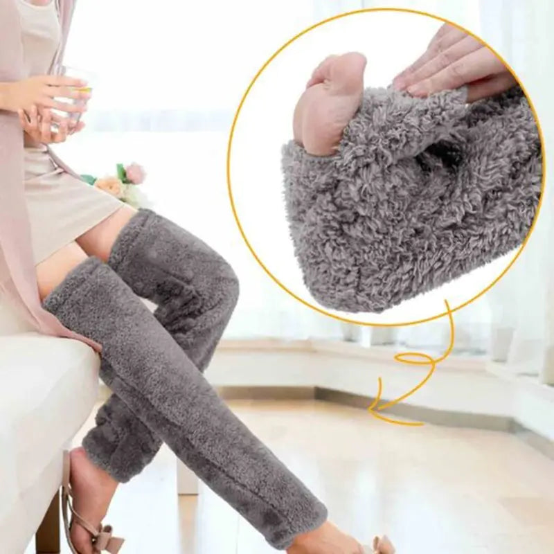 Over Knee High Fuzzy Long Socks - TrendoraX